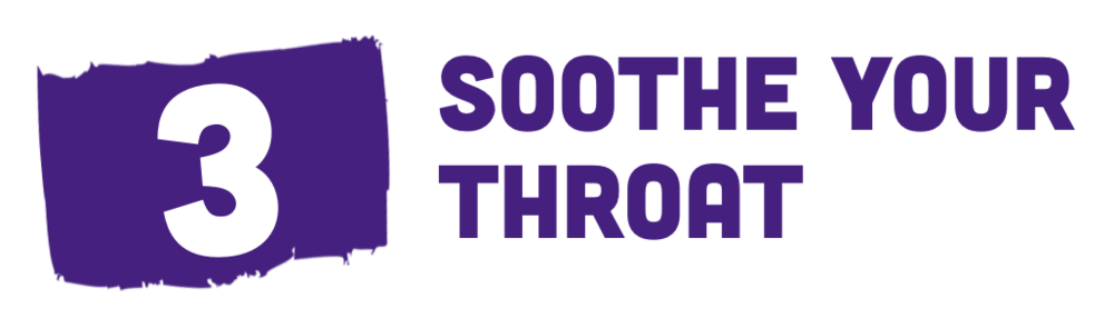 number 3 label stating soothe your throat