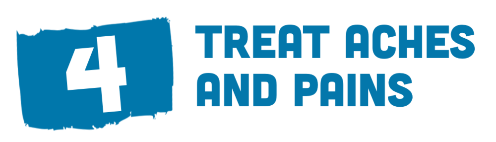 number 4 label stating treat aches and pains